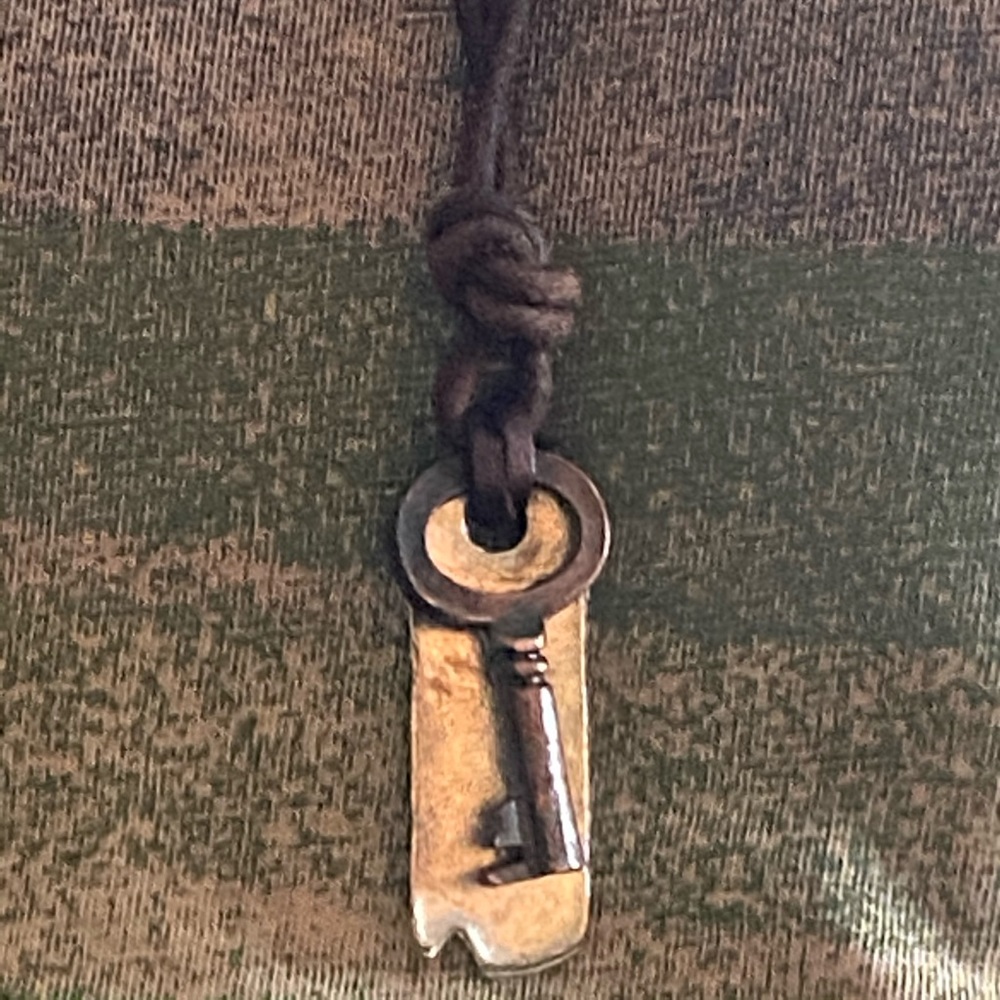 Unisex Adjustable Braided Necklace with Key Detail